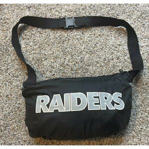 Vintage 90s Mens Large Oakland Raiders NFL 1/2 Zip Packable Windbreaker Jacket